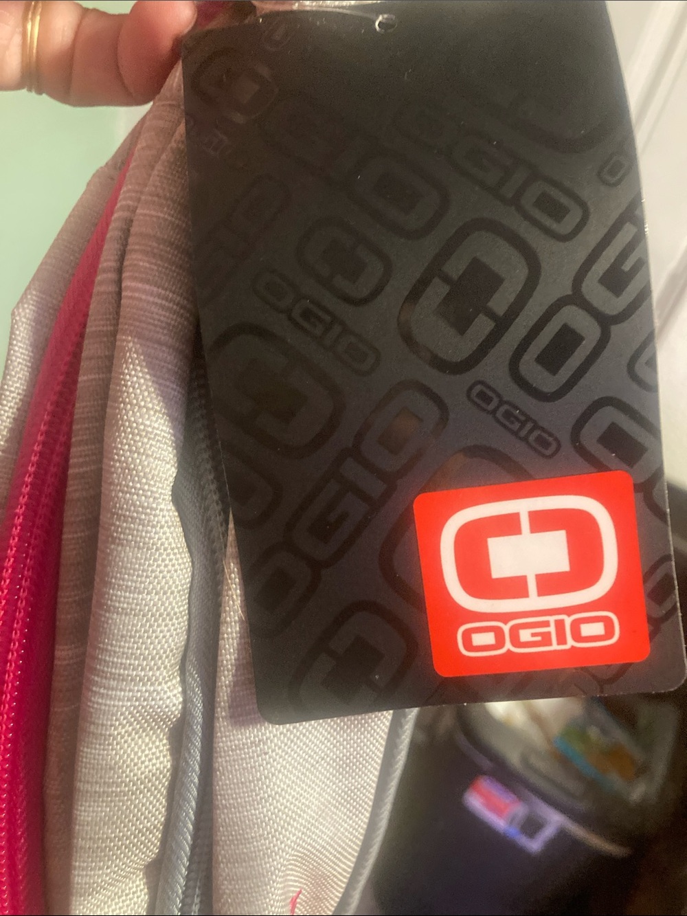 OGIO Light Gray Backpack with Pink Accents - Picture 6 of 7